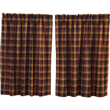 Heritage Farms Primitive Check Tier Curtain Set of 2 L36xW36 - The Fox Decor